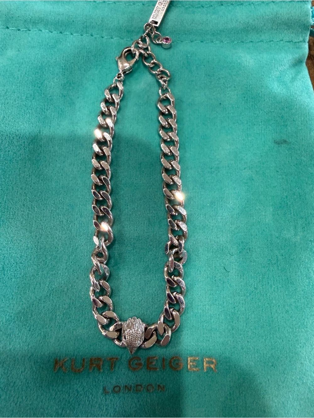 Kurt Geiger Silver-Tone Chain Bracelet with Eagle Head Detail - Picture 3 of 4